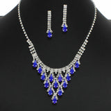 99316, TEARDROP ACCENT CRYSTAL RHINESTONE NECKLACE SET