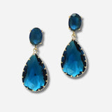 99318, TEARDROP GLASS STONE DANGLE EARRING