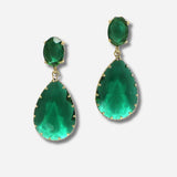 99318, TEARDROP GLASS STONE DANGLE EARRING