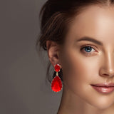 99318, TEARDROP GLASS STONE DANGLE EARRING