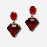 99321GOLD/RED GEOMETRIC ACRYLIC DANGLE EARRING