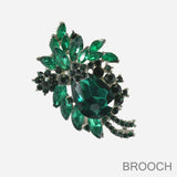 99329, FLORAL RHINESTONE PIN BROOCH