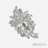 99329, FLORAL RHINESTONE PIN BROOCH