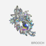 99329, FLORAL RHINESTONE PIN BROOCH