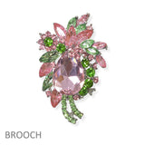99329, FLORAL RHINESTONE PIN BROOCH