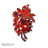 99329, FLORAL RHINESTONE PIN BROOCH