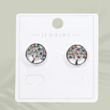 99335, TREE OF LIFE CRYSTAL RHINESTONE STUD EARRING