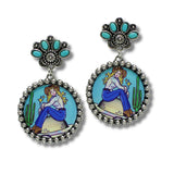 99340, WESTERN COSMIC COWGIRL DANGLE EARRING