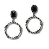 99341, WESTERN ROUND KNOT WITH TURQUOISE STONE DANGLE EARRING
