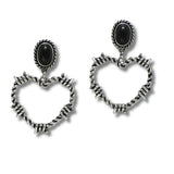 99342, WESTERN HEART KNOT WITH TURQUOISE STONE DANGLE EARRING