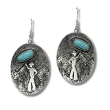 99345, WESTERN COWBOY THEME DANGLE EARRING