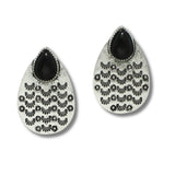 99346, WESTERN ENGRAVED TEARDROP TURQUOISE STONE EARRING