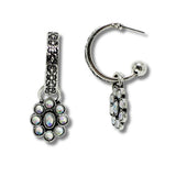 99347, WESTERN FLOWER DANGLE ROUND HOOP EARRING