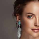99349, WESTERN TURQUOISE STONE DANGLE EARRING