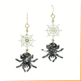99366, SPIDER GLITTER DROP DANGLE EARRING