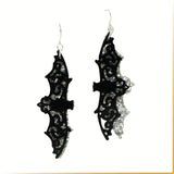 99367, BAT GLITTER DANGLE EARRING
