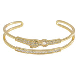 99371, PANTHER CUBIC ZIRCONIA OPEN CUFF BRACELET