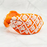 99386, ANIMAL PAW SEED BEADED KNOT HEADBAND