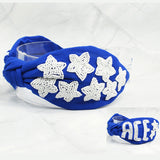 99387, "ACE" STAR SEED BEADED KNOT HEADBAND