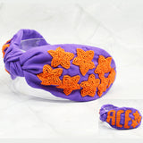 99387, "ACE" STAR SEED BEADED KNOT HEADBAND