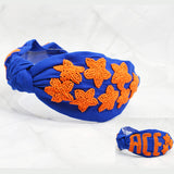 99387, "ACE" STAR SEED BEADED KNOT HEADBAND