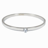 99416, ROUND RHINESTONE STAINLESS STEEL BANGLE BRACELET