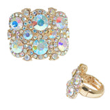 99418, MULTI ROUND RHINESTONE STRETCH RING