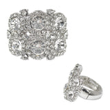 99418, MULTI ROUND RHINESTONE STRETCH RING