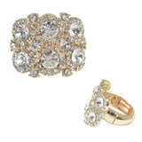 99418, MULTI ROUND RHINESTONE STRETCH RING