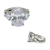 99419, OVAL RHINESTONE ACCENT STRETCH RING