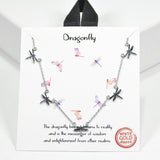 99423, GOLD DIPPED, DAINTY DRAGONFLY STATION NECKLACE