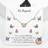 99425, GOLD DIPPED, "GO BEYOND" DAINTY BUTTERFLY CUBIC ZIRCONIA NECKLACE