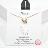 99427, GOLD DIPPED, 3D ALPACA CHARM PENDANT NECKLACE