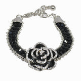 99429, ROSE CRYSTAL RHINESTONE HANDMADE BEADED BRACELET