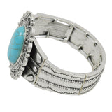 99432, WESTERN CONCHO TURQUOISE STONE STRETCH BRACELET