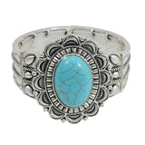 99432, WESTERN CONCHO TURQUOISE STONE STRETCH BRACELET