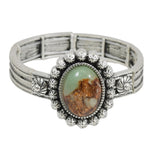 99433, WESTERN CONCHO TURQUOISE STONE STRETCH BRACELET