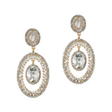 99449, OVAL CRYSTAL RHINESTONE DANGLE EARRING