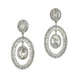 99449, OVAL CRYSTAL RHINESTONE DANGLE EARRING