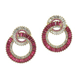 99450, BAGUETTE RHINESTONE DOUBLE ROUND NECKLACE