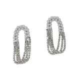 99451, GEOMETRIC PEARL WITH CRYSTAL RHINESTONE EARRING