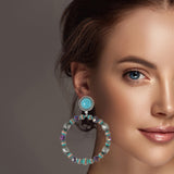 99452, WESTERN NAVAJO BEAD ROUND DANGLE EARRING