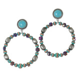 99452, WESTERN NAVAJO BEAD ROUND DANGLE EARRING