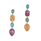 99454, GEOMETRIC RHINESTONE DROP DANGLE EARRING