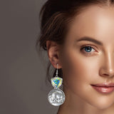 99462, WESTERN BUFFALO COIN WITH RHINESTONE DANGLE EARRING