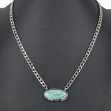 99468, OVAL STONE WITH STAR & MOON ACCENT CHAIN NECKLACE
