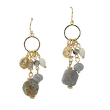 99469, SEMI PRECIOUS STONE CHARM DANGLE EARRING