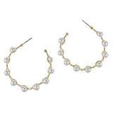 99473, PEARL ROUND HOOP EARRING