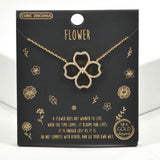 99489, GOLD DIPPED, "FLOWER" CUBIC ZIRCONIA NECKLACE