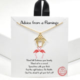 99490, GOLD DIPPED, "ADVICE FROM A FLAMINGO" PENDANT NECKLACE